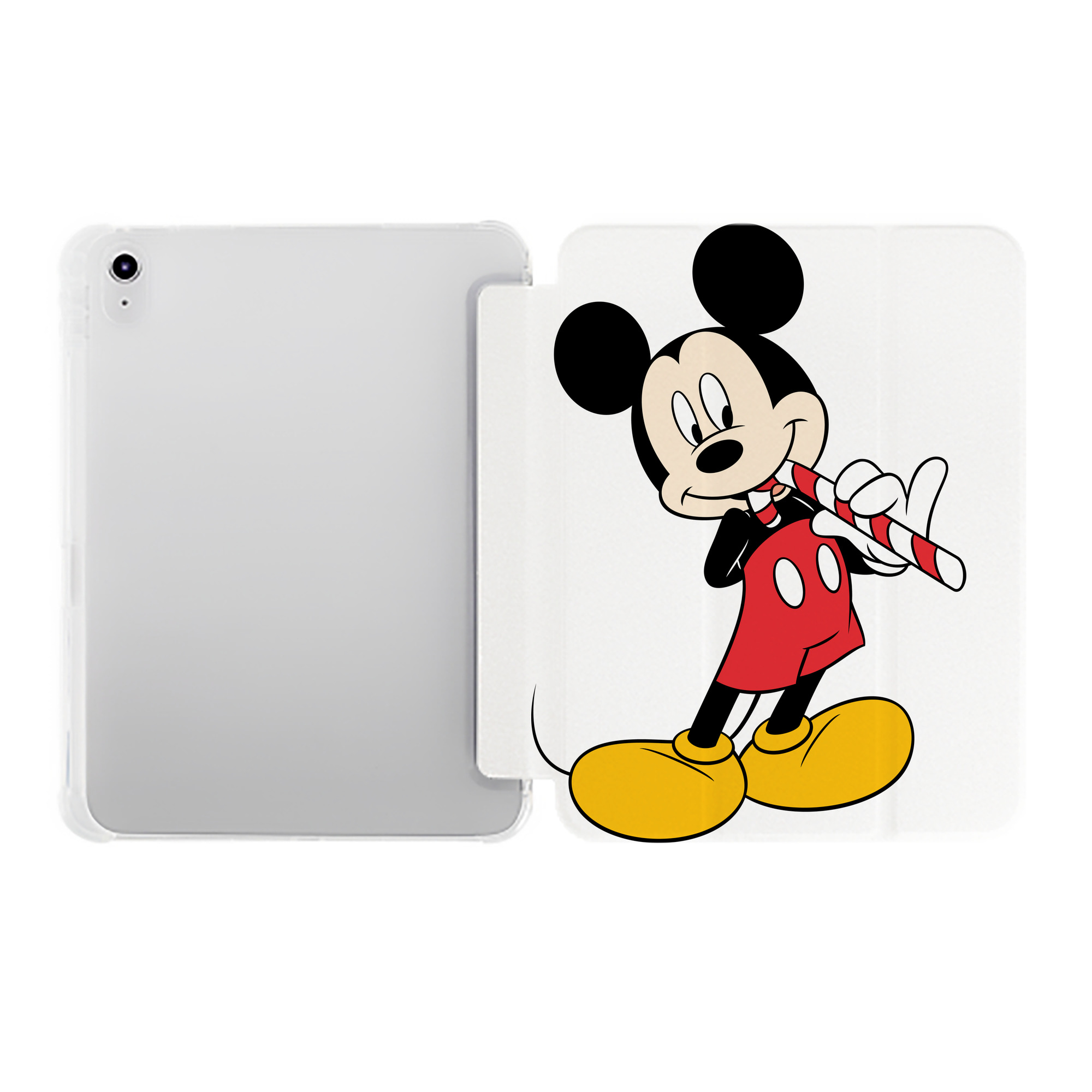 （画像用） ミッキーマウス Mickey Mouse IPad ケース ペン収納付き 三つ折りスタンド PUレザー×シリコン 対応機種9.5/10.5/10.9インチ